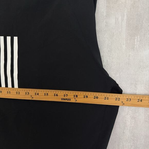 Adidas Jacket Mens Small Triple Stripe Short Sleeve Batting Windbreaker Black - Picture 14 of 14
